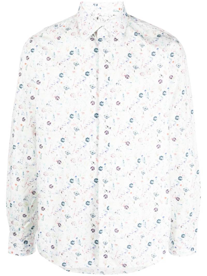 Paul Smith floral-print organic-cotton shirt - White von Paul Smith