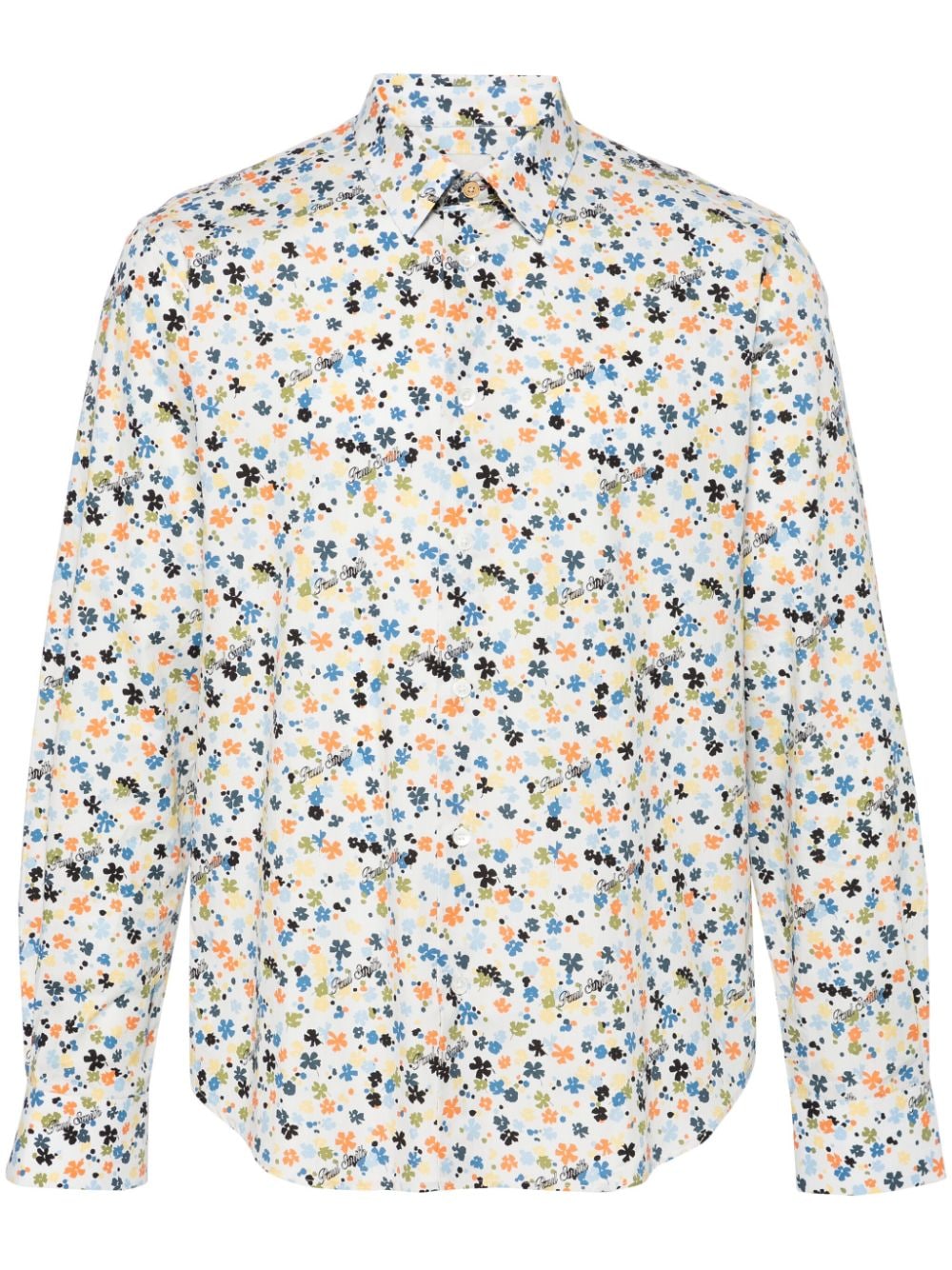 Paul Smith floral-print organic cotton shirt - White von Paul Smith