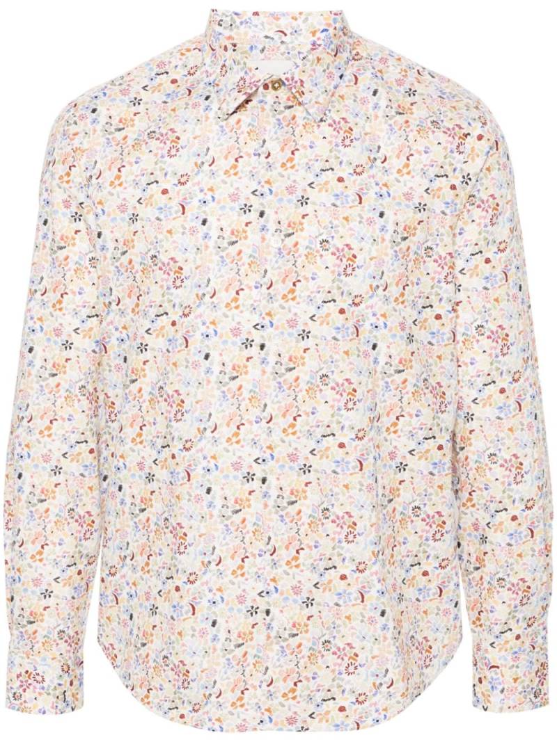 Paul Smith floral-print organic cotton shirt - White von Paul Smith