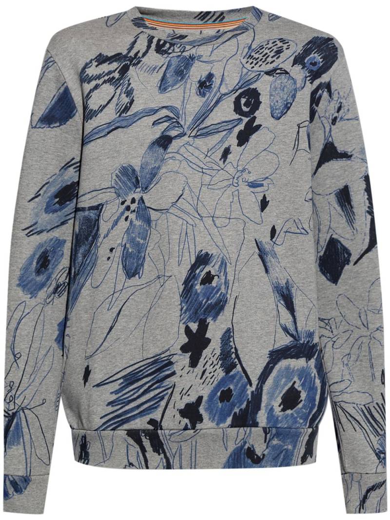 Paul Smith floral-print organic cotton sweatshirt - Grey von Paul Smith