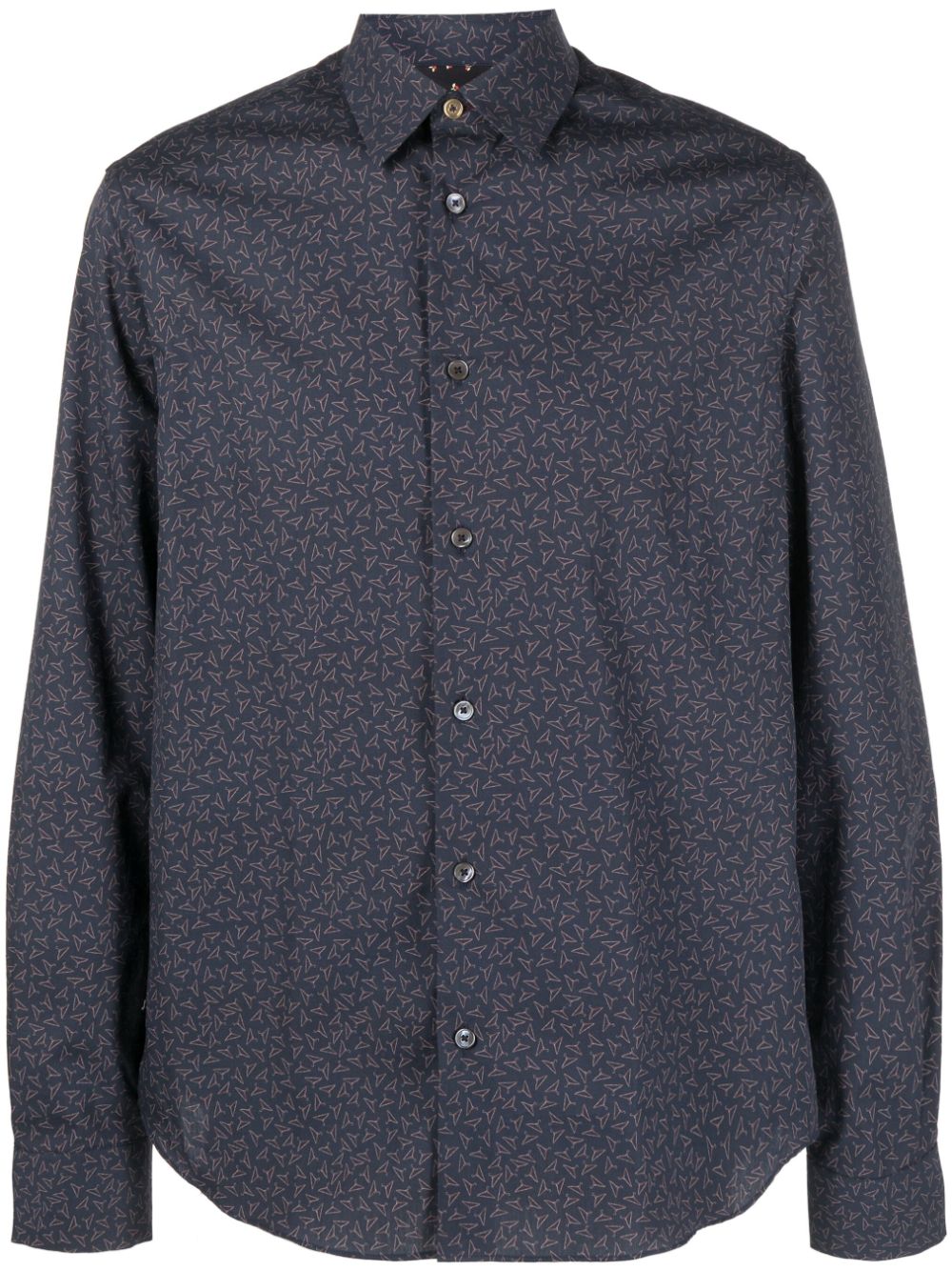 Paul Smith graphic-print cotton shirt - Blue von Paul Smith