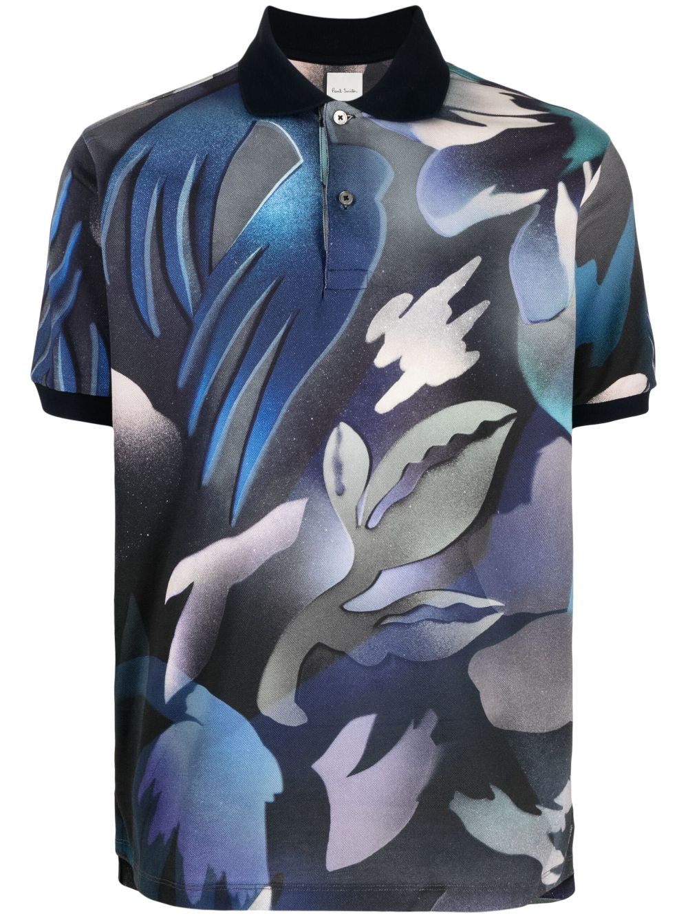 Paul Smith graphic-print polo shirt - Blue von Paul Smith