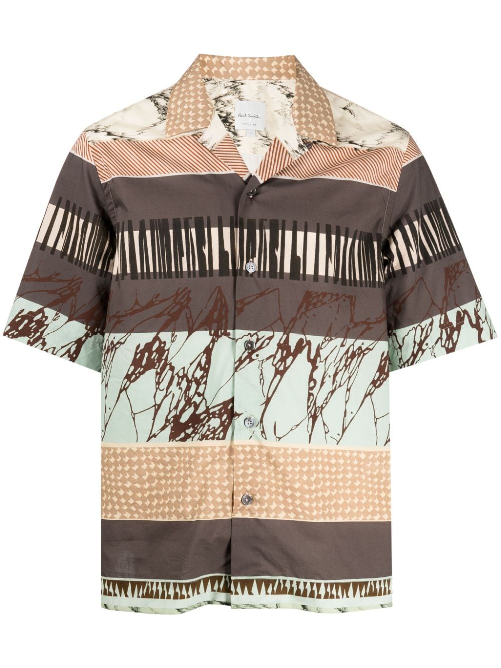 Paul Smith graphic-print short-sleeved shirt - Brown von Paul Smith