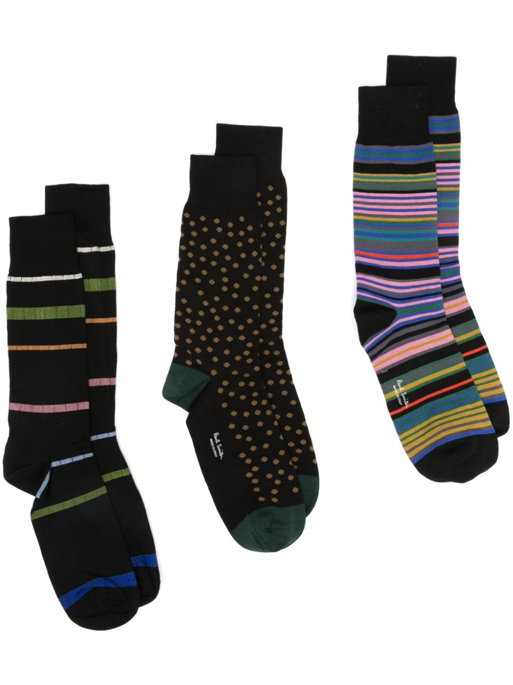 Paul Smith graphic-print socks (set of three) - Black von Paul Smith