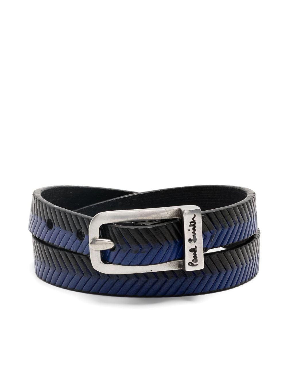 Paul Smith herringbone leather bracelet - Black von Paul Smith