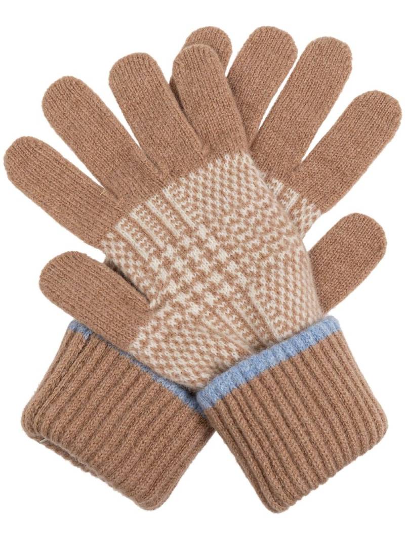 Paul Smith intarsia-knit gloves - Brown von Paul Smith