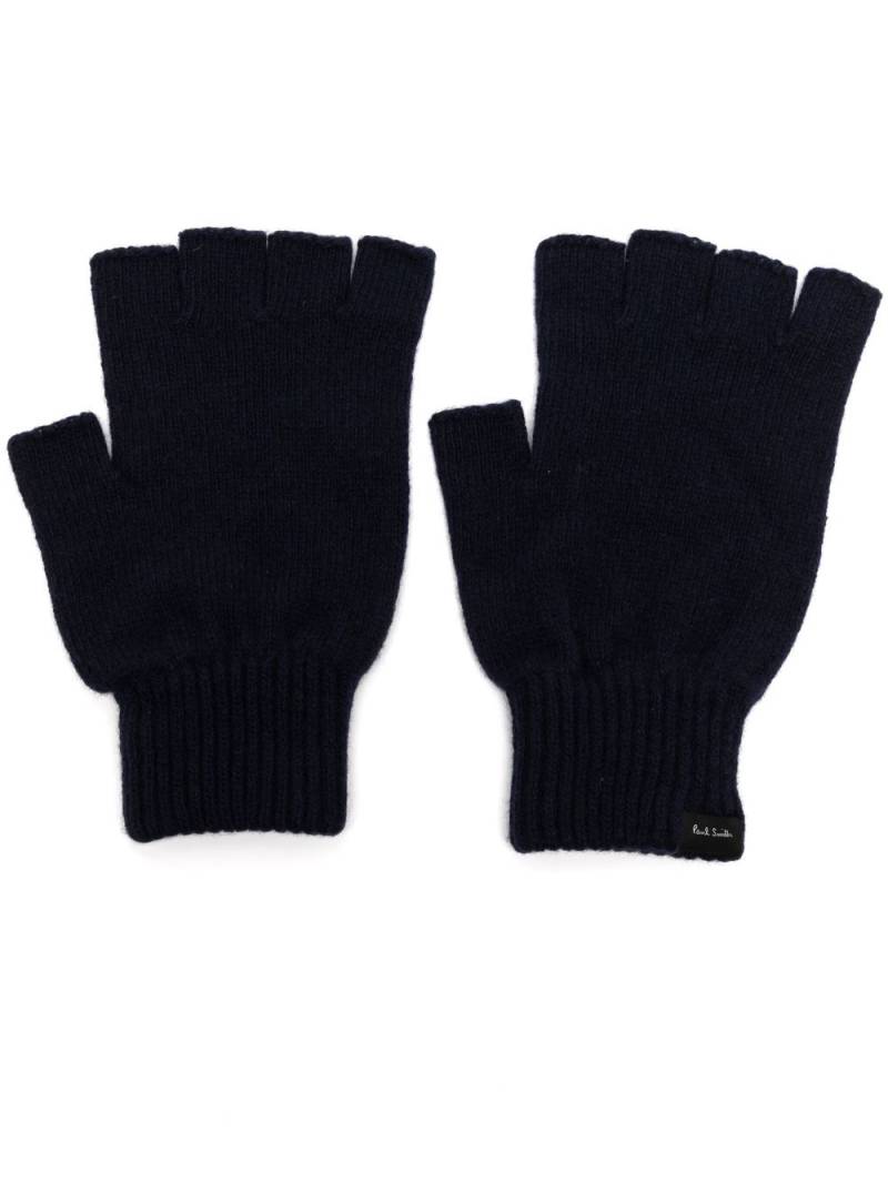 Paul Smith knitted cashmere fingerless gloves - Blue von Paul Smith