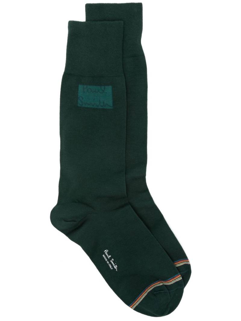 Paul Smith logo-detailed socks - Green von Paul Smith