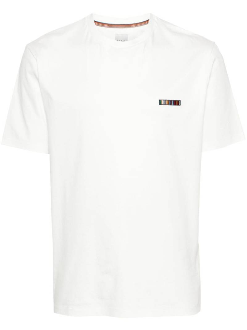 Paul Smith logo-embroidered cotton T-shirt - White von Paul Smith