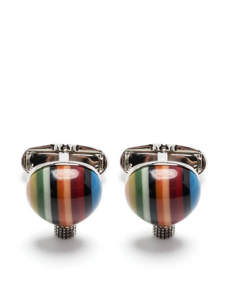 Paul Smith logo-engraved polished-finish cufflinks - Multicolour von Paul Smith