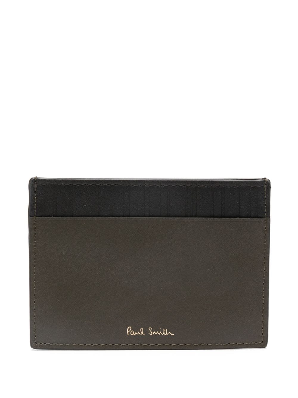 Paul Smith logo-stamp leather cardholder - Green von Paul Smith