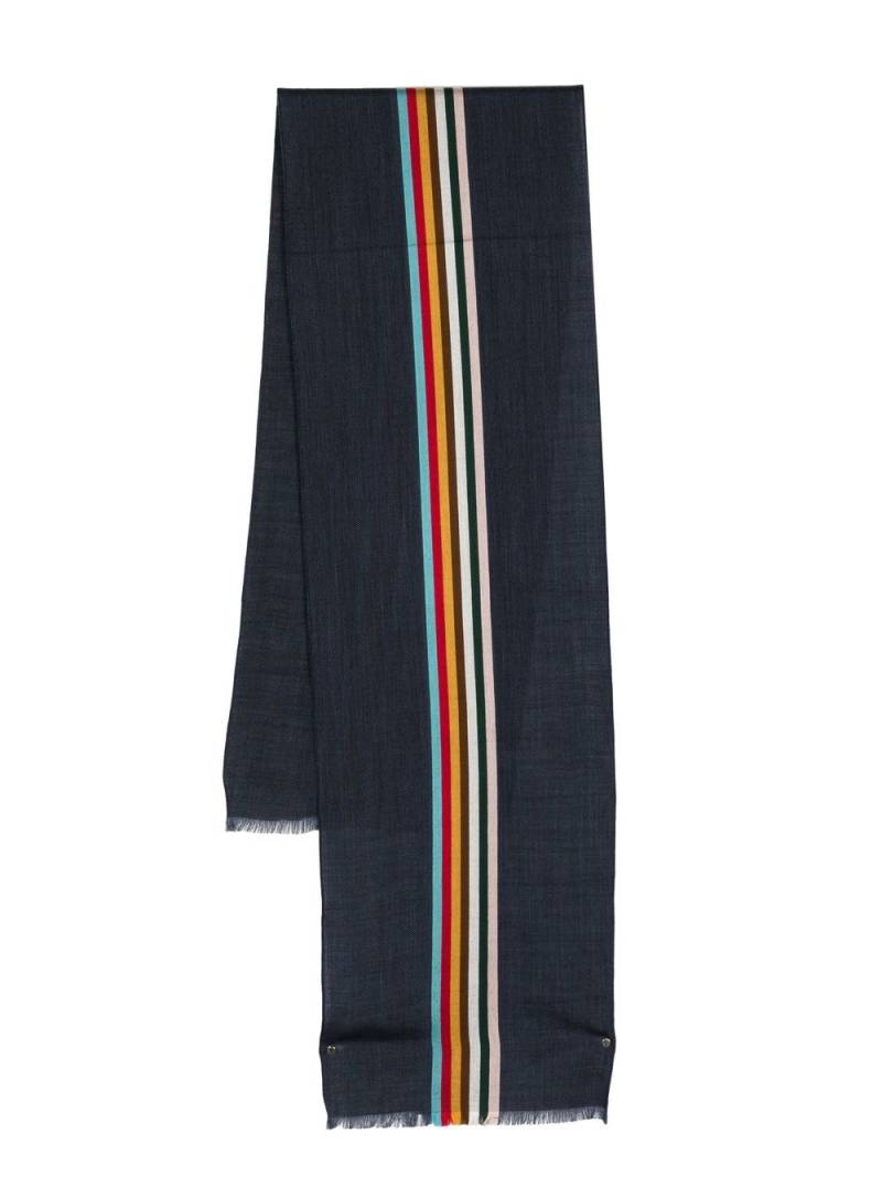 Paul Smith logo-stripe scarf - Blue von Paul Smith