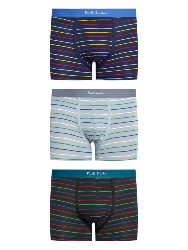 Paul Smith logo-waistband striped boxers (pack of three) - Blue von Paul Smith