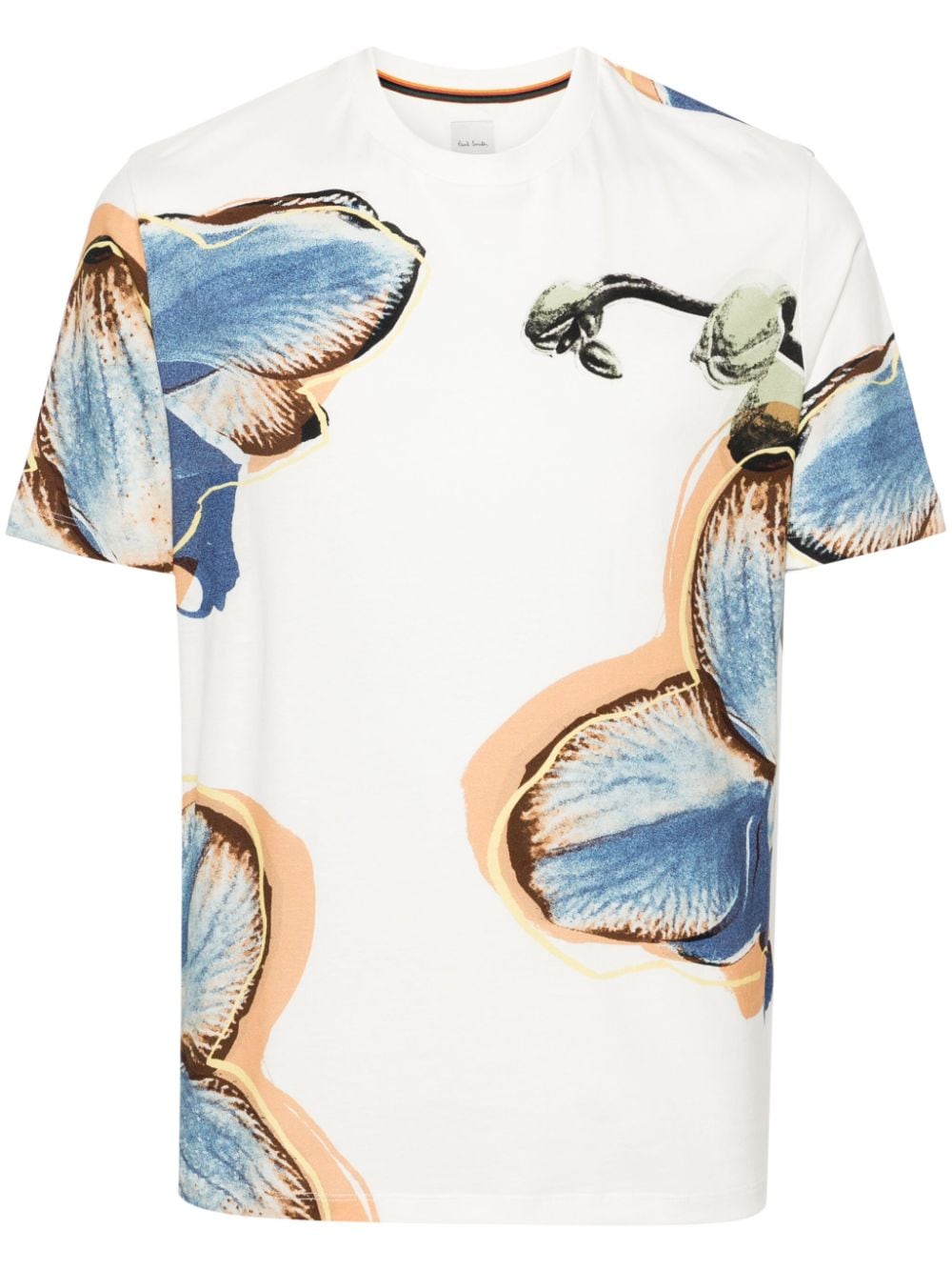 Paul Smith orchid-print cotton T-shirt - White von Paul Smith