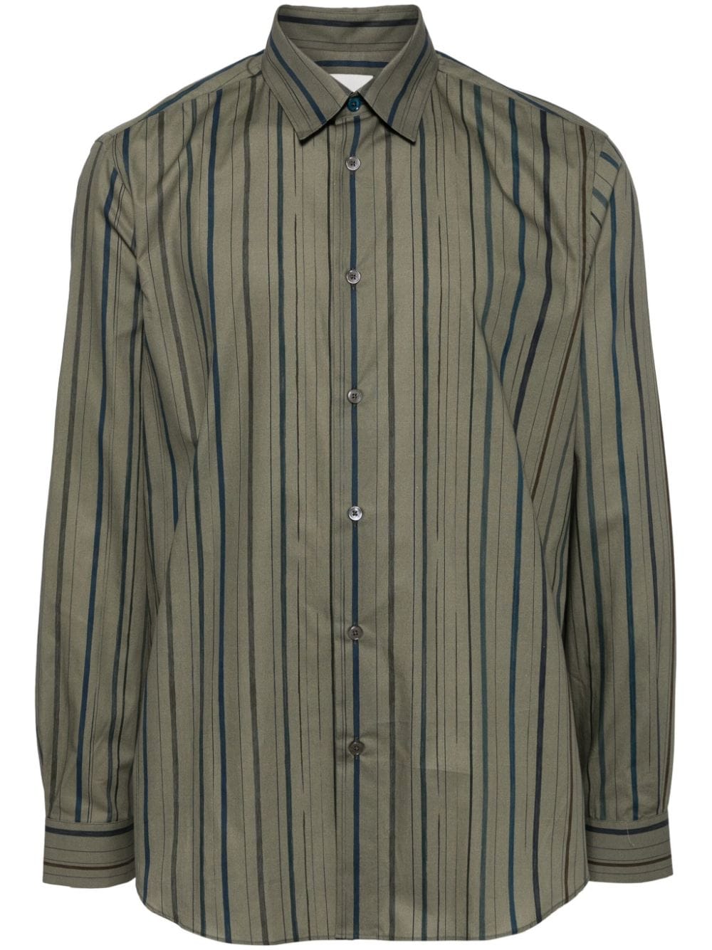 Paul Smith pinstripe pattern organic cotton shirt - Green von Paul Smith