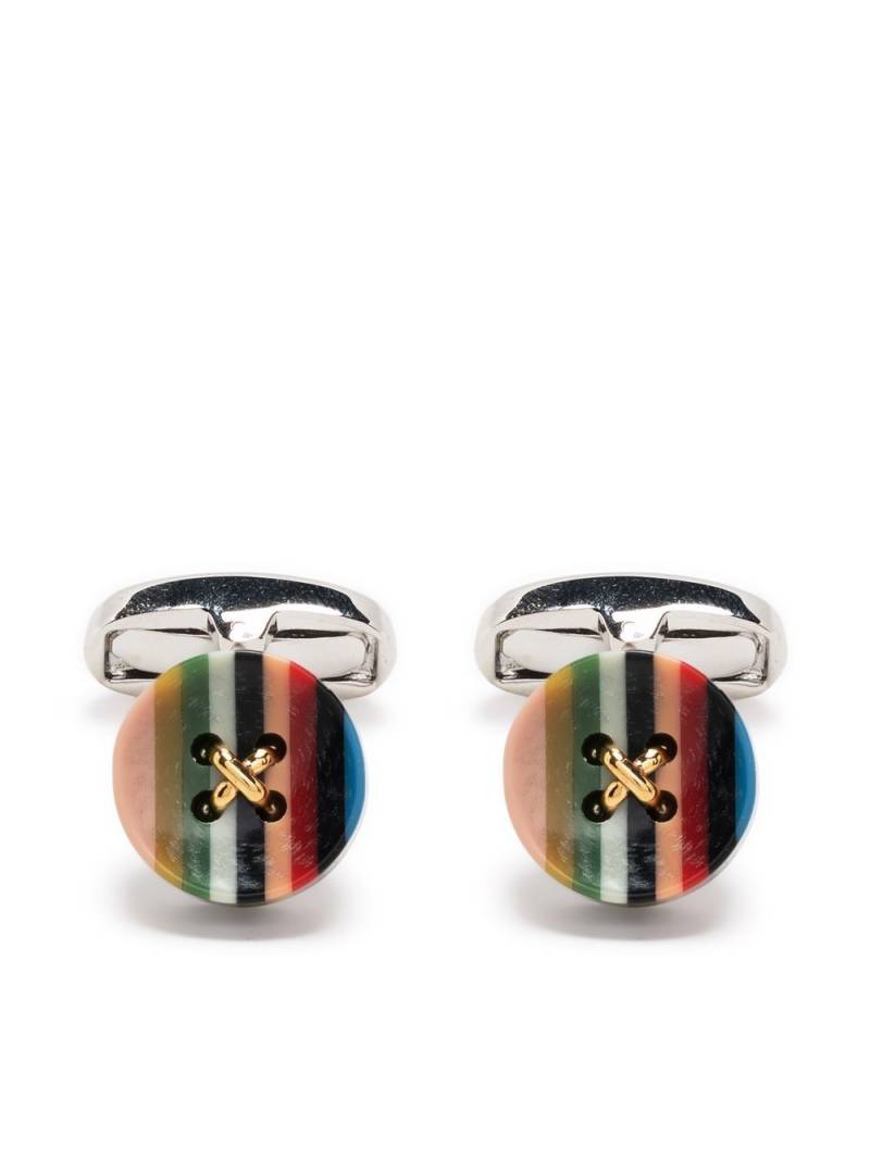 Paul Smith plaque-detail metallic cufflinks - Multicolour von Paul Smith