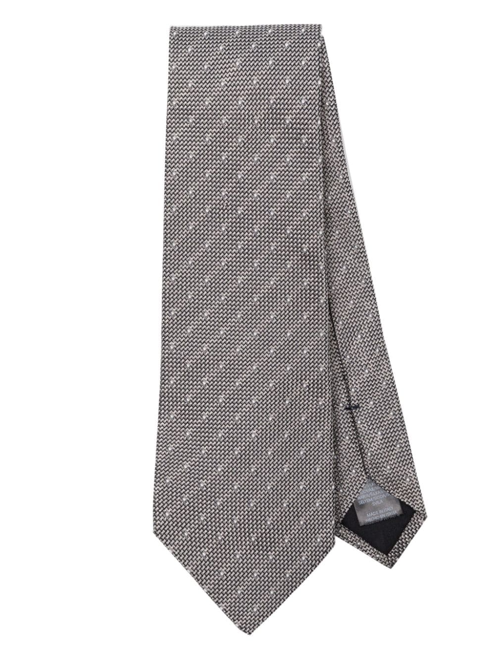 Paul Smith polka dot-embroidered silk tie - Grey von Paul Smith