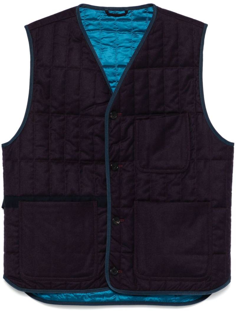 Paul Smith quilted flannel gilet - Purple von Paul Smith