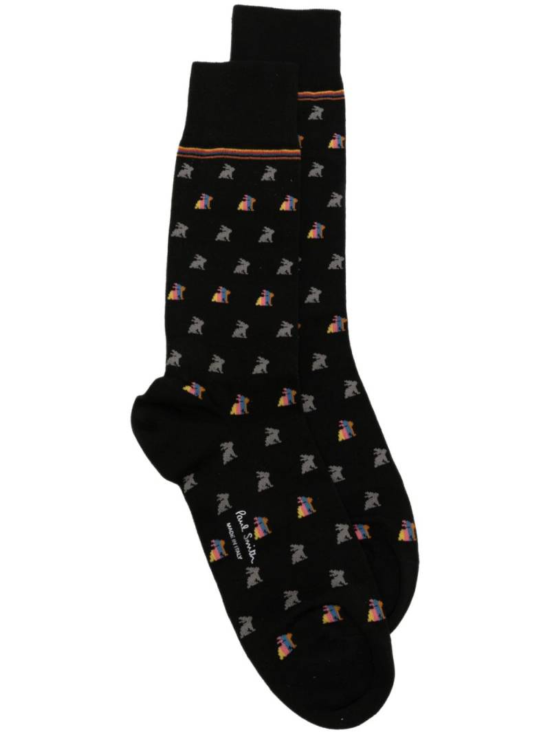 Paul Smith rabbit-embroidered ankle socks - Black von Paul Smith