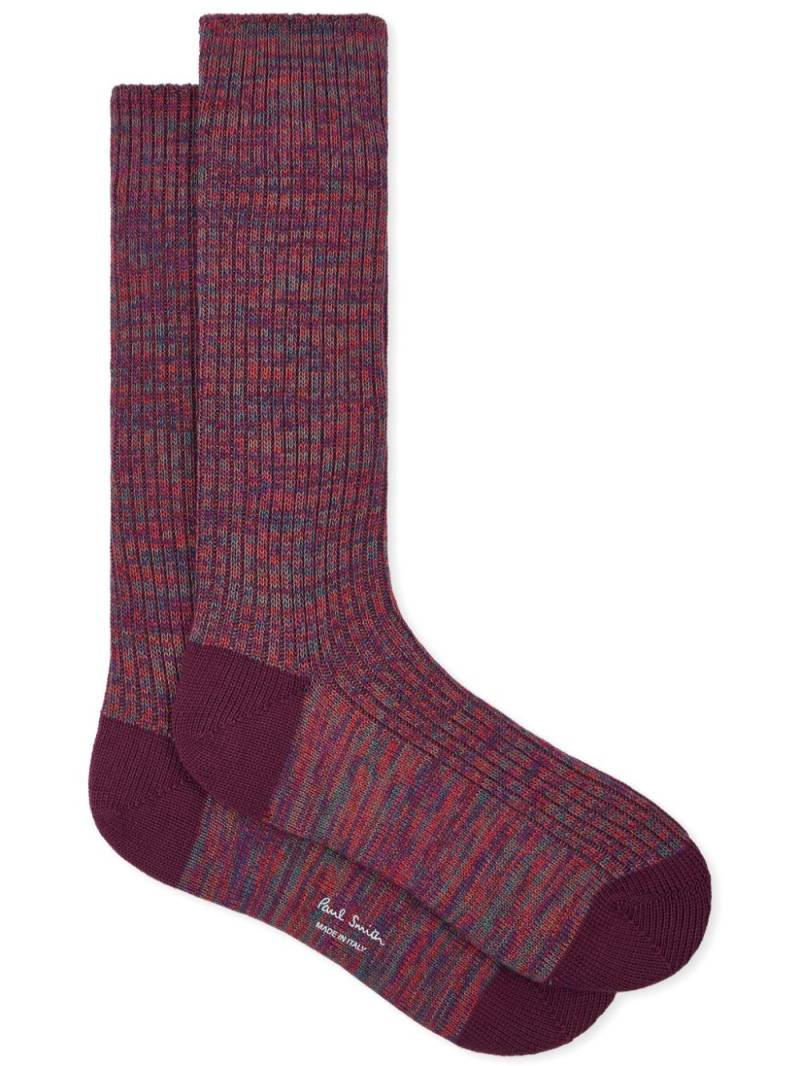 Paul Smith rib-knit socks - Red von Paul Smith