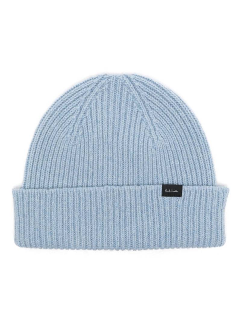 Paul Smith ribbed beanie - Blue von Paul Smith