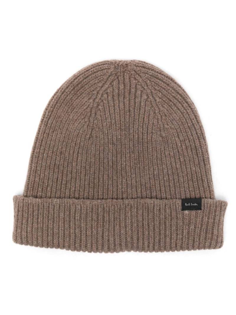 Paul Smith ribbed beanie - Brown von Paul Smith