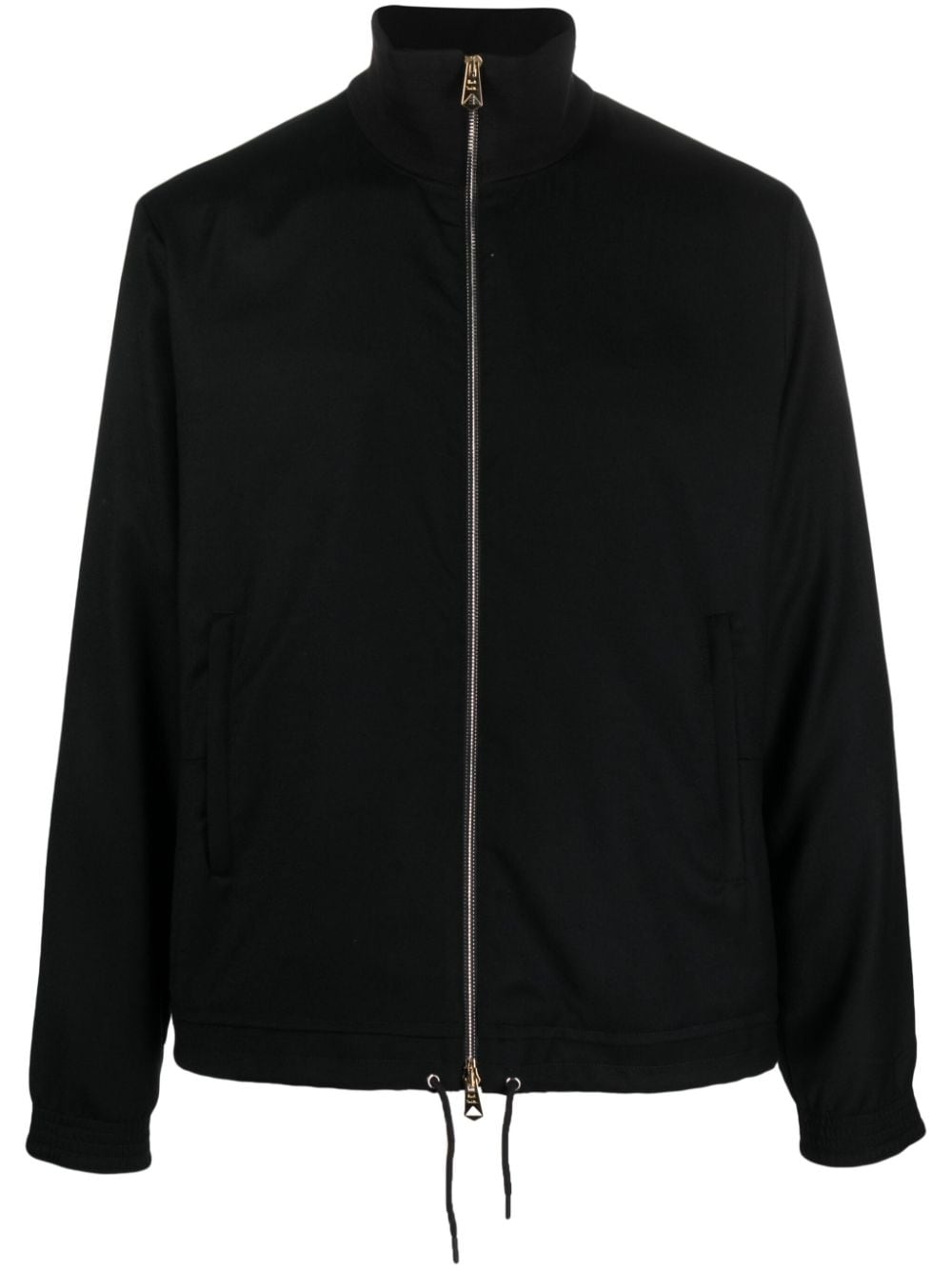 Paul Smith ribbed-collar jersey-texture bomber jacket - Black von Paul Smith