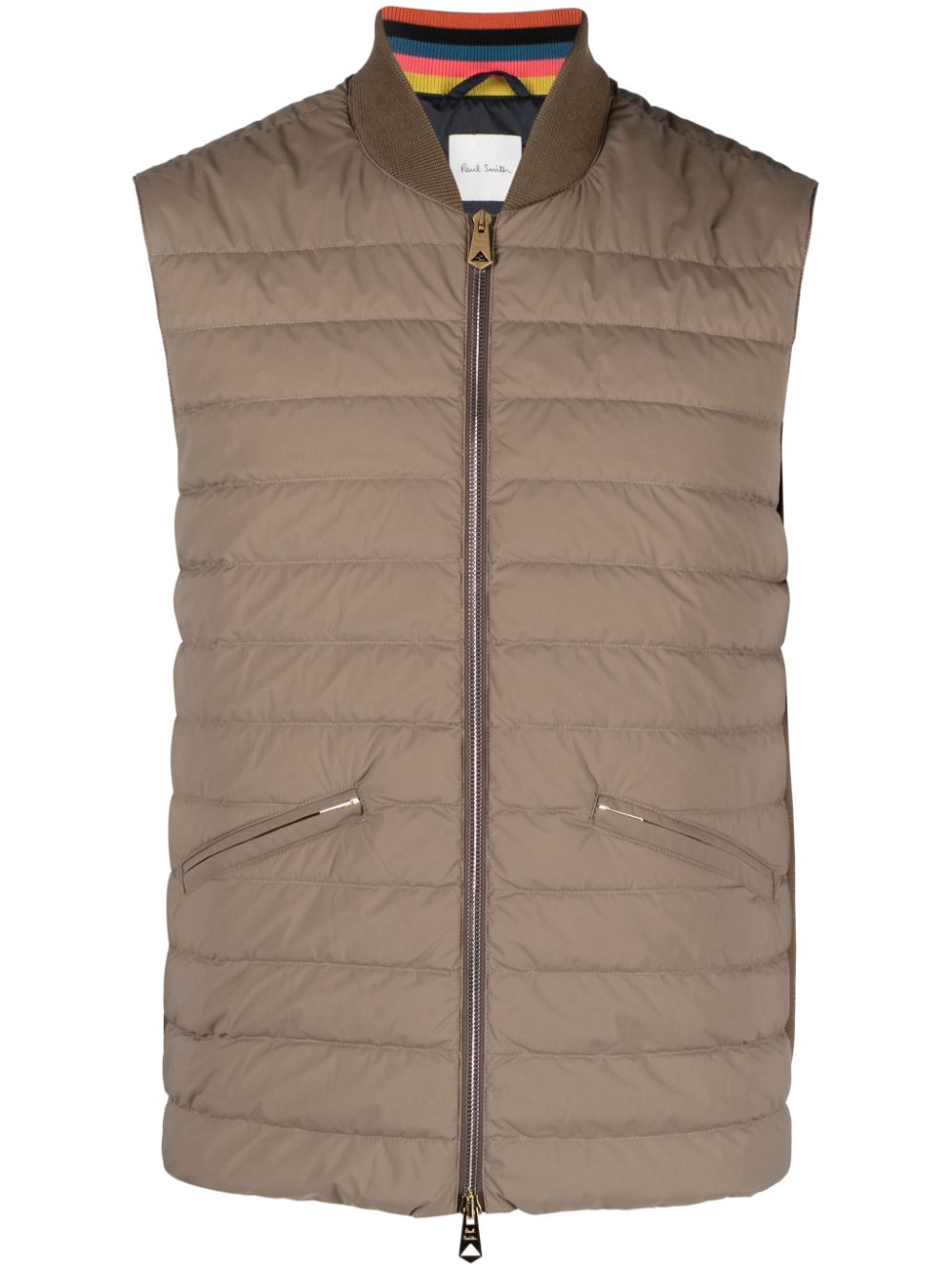 Paul Smith ribbed-panel quilted gilet - Neutrals von Paul Smith