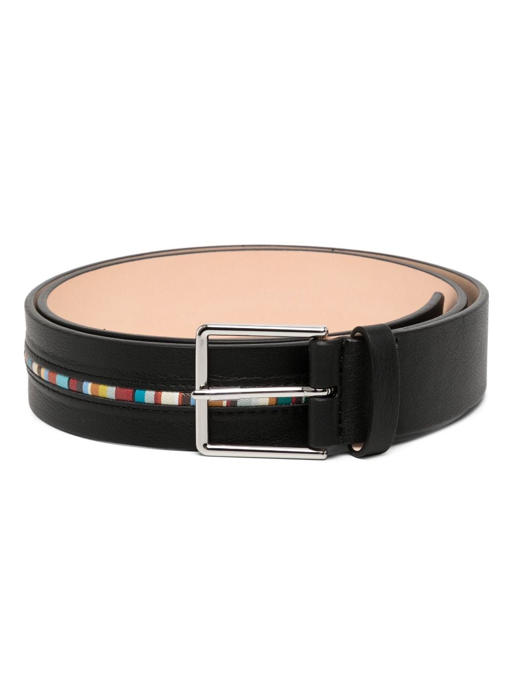 Paul Smith signature-stripe leather belt - Black von Paul Smith