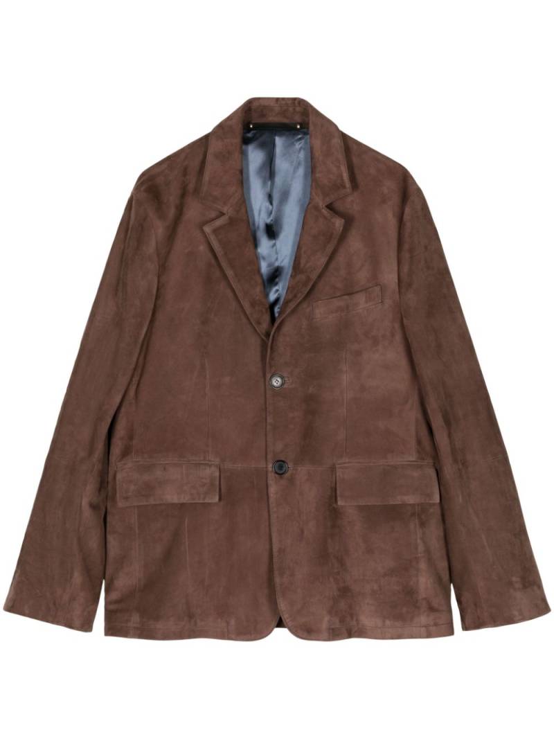 Paul Smith single-breasted leather blazer - Brown von Paul Smith