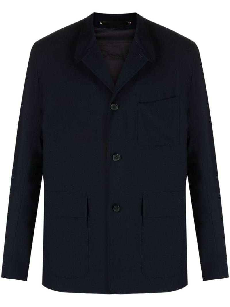 Paul Smith spread-collar wool shirt jacket - Blue von Paul Smith