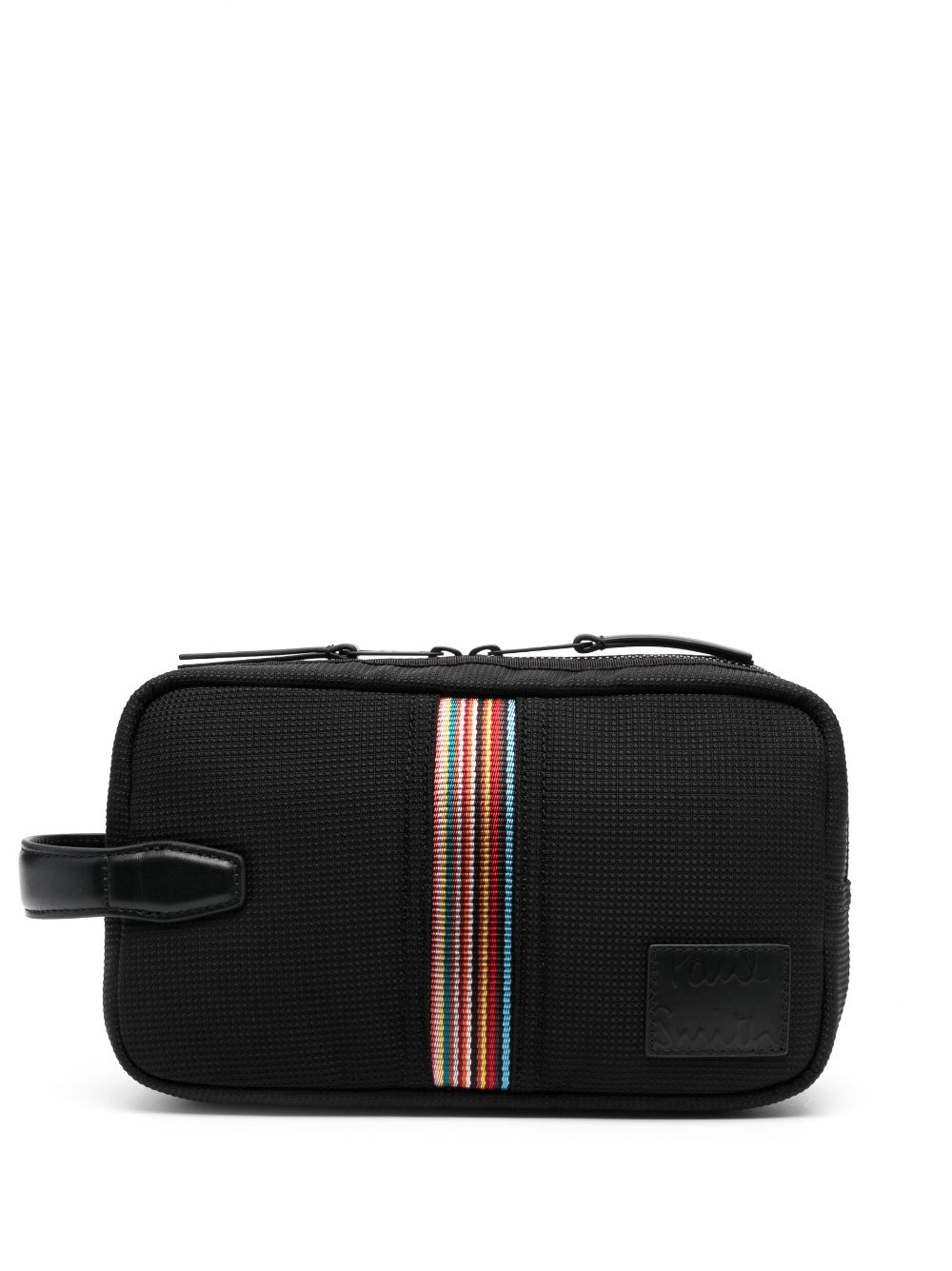 Paul Smith stripe-embroidered wash bag - Black von Paul Smith