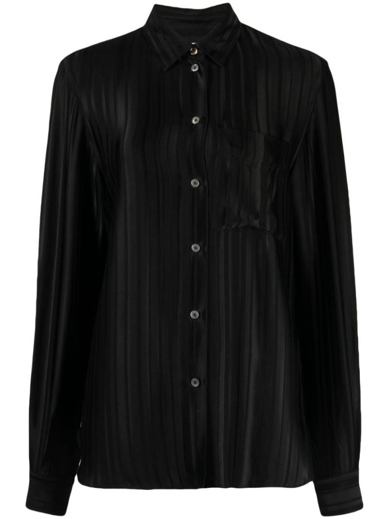 Paul Smith stripe-pattern long-sleeved shirt - Black von Paul Smith