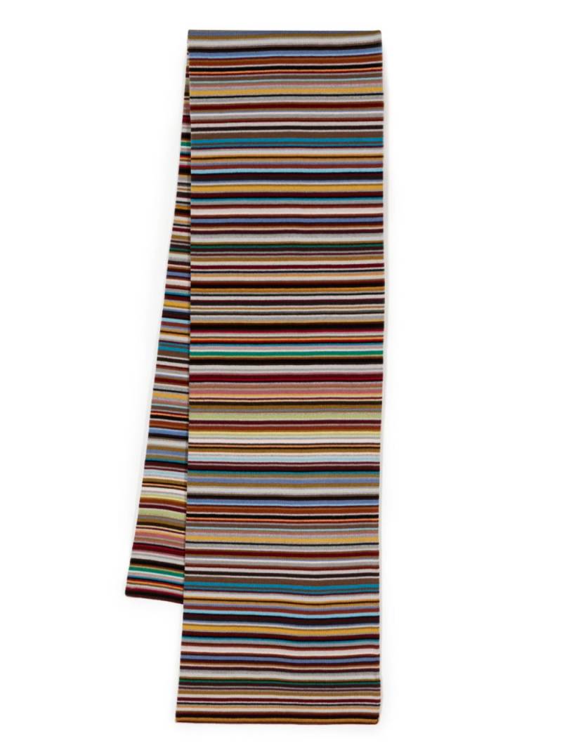 Paul Smith stripe-pattern virgin wool scarf - Multicolour von Paul Smith