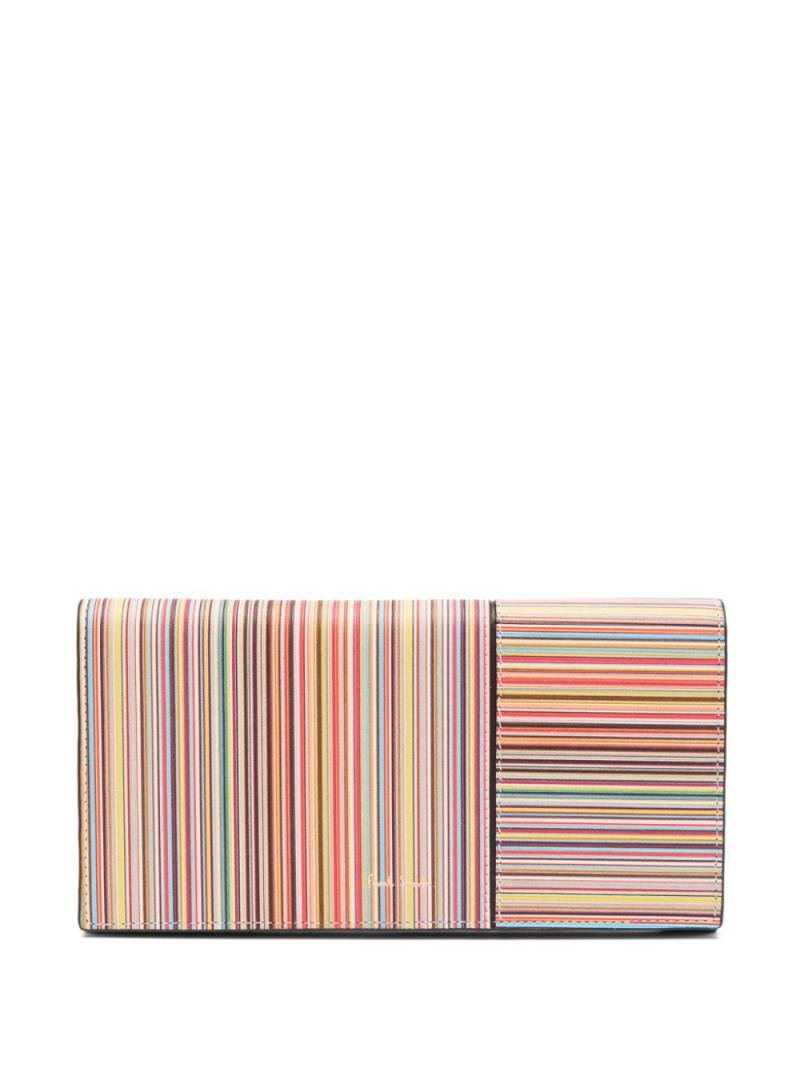 Paul Smith stripe-print leather wallet - Black von Paul Smith