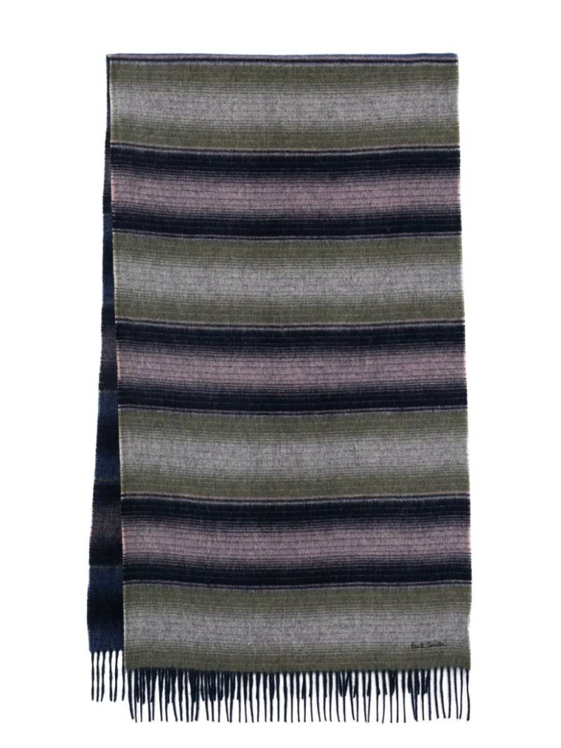 Paul Smith stripe wool scarf - Grey von Paul Smith