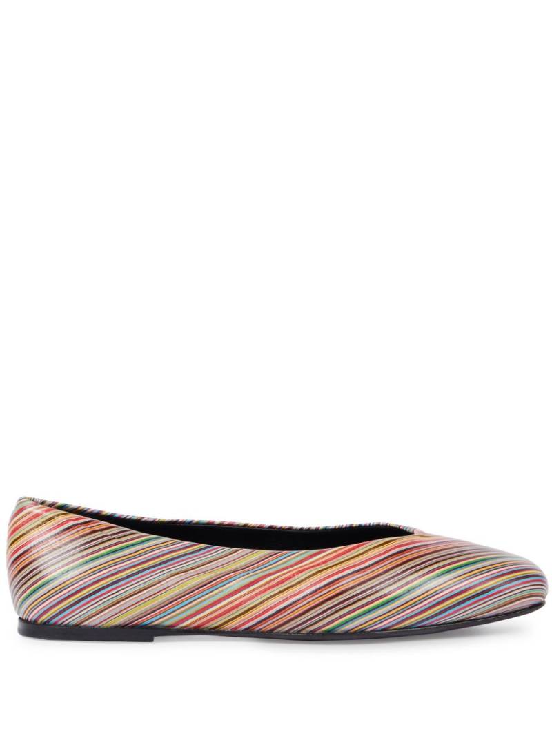 Paul Smith striped ballerina shoes - Red von Paul Smith