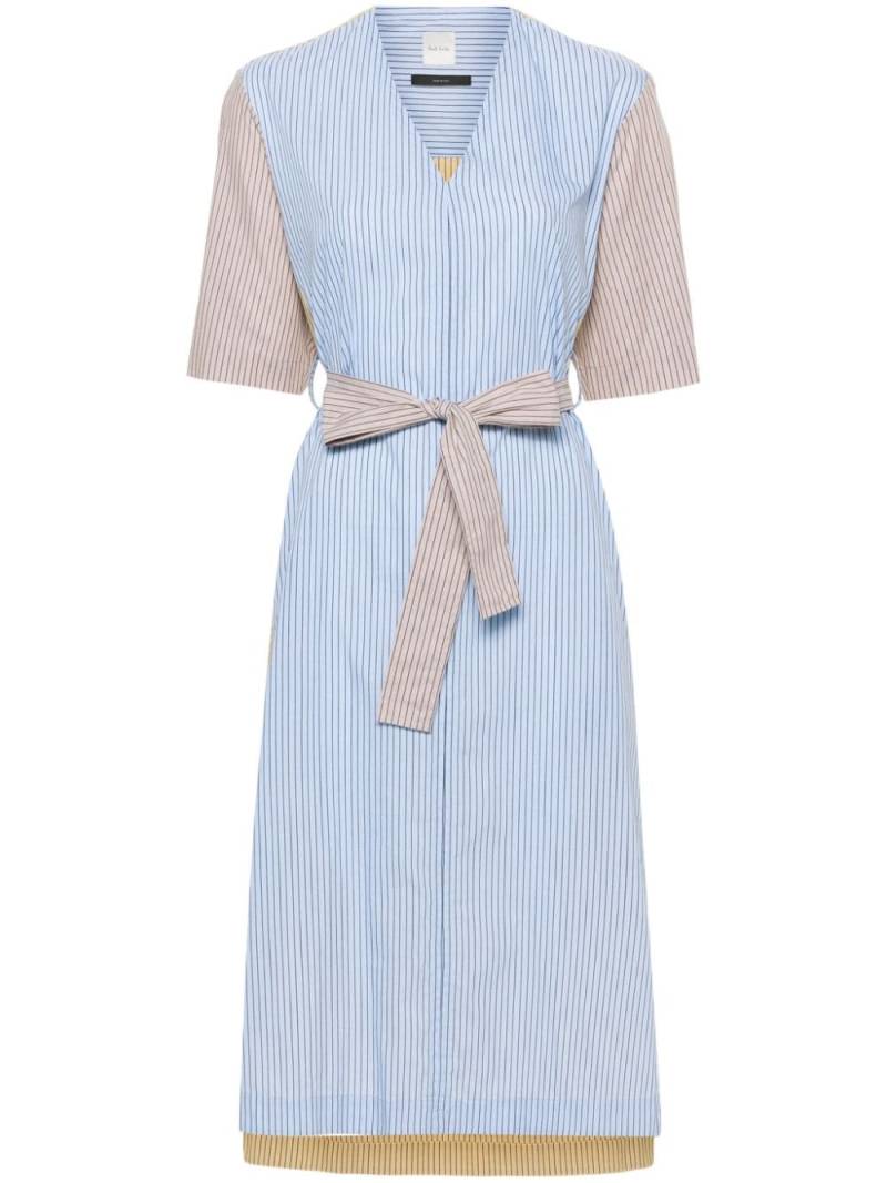 Paul Smith striped belted midi dress - Blue von Paul Smith