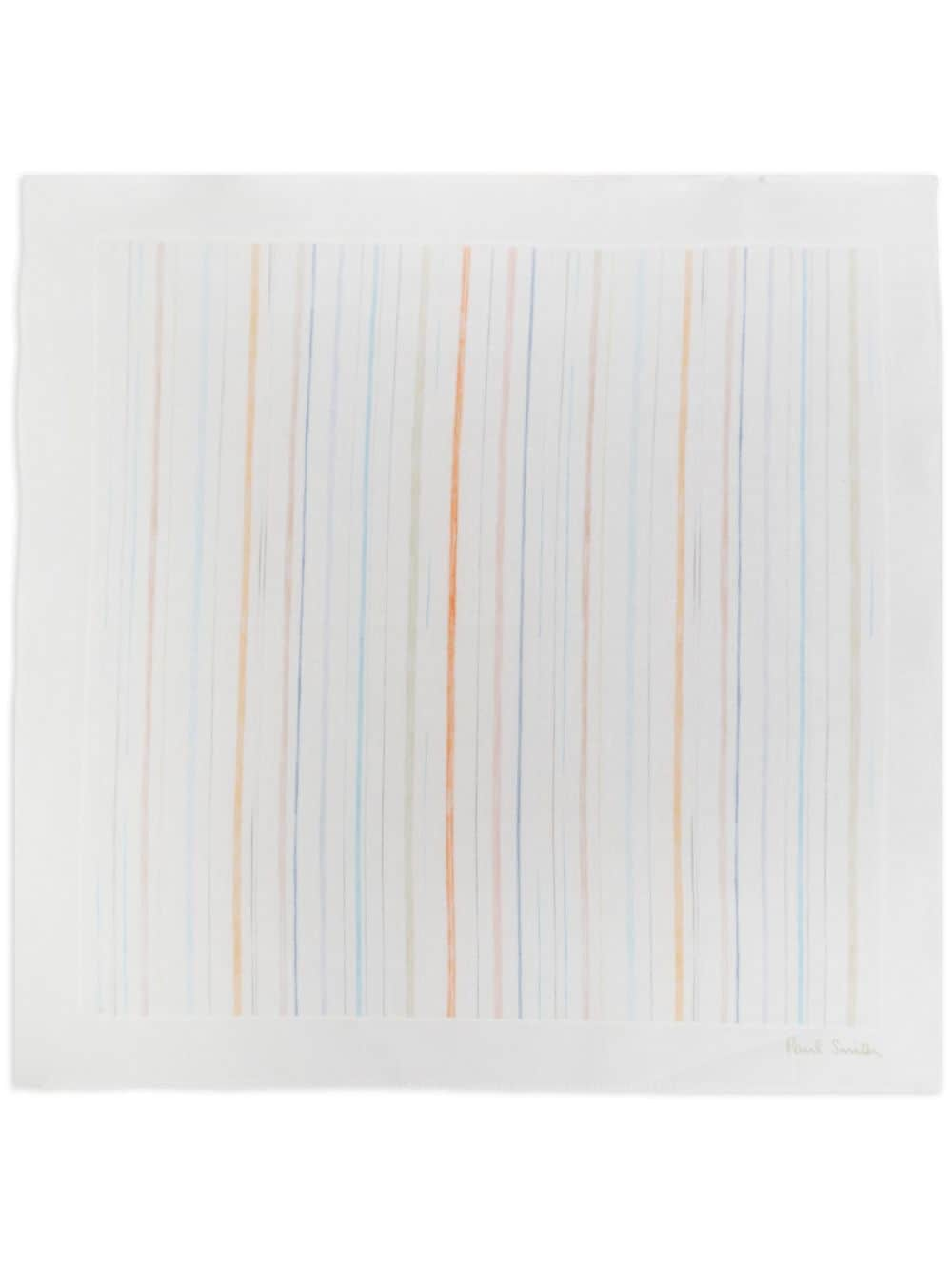 Paul Smith striped cotton scarf - White von Paul Smith