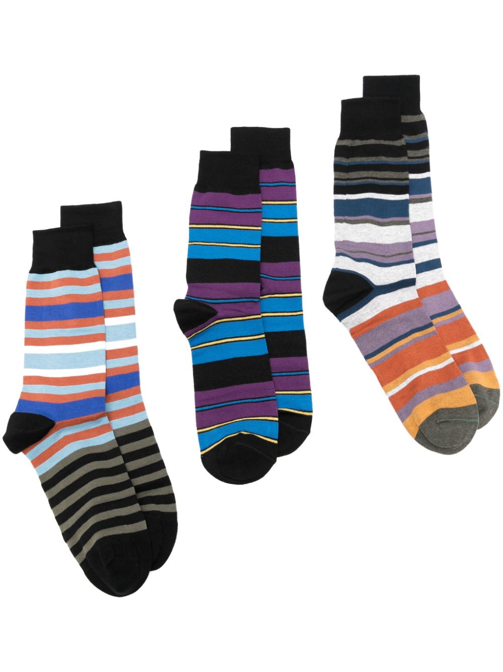 Paul Smith striped crew-socks (pack of three) - Black von Paul Smith