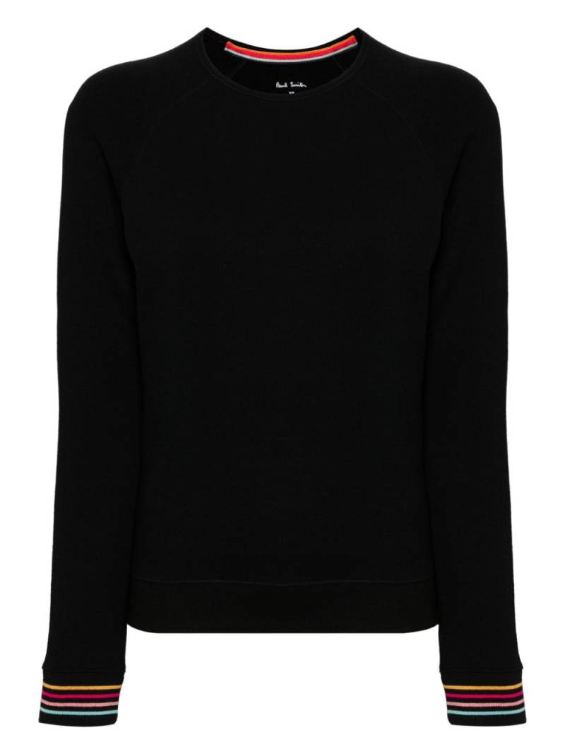 Paul Smith striped-cuff cotton sweatshirt - Black von Paul Smith