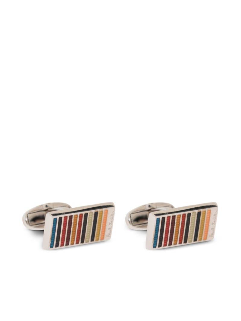 Paul Smith striped cufflinks - Silver von Paul Smith