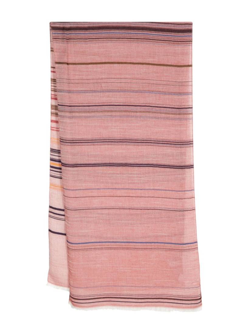 Paul Smith striped frayed-edge scarf - Red von Paul Smith