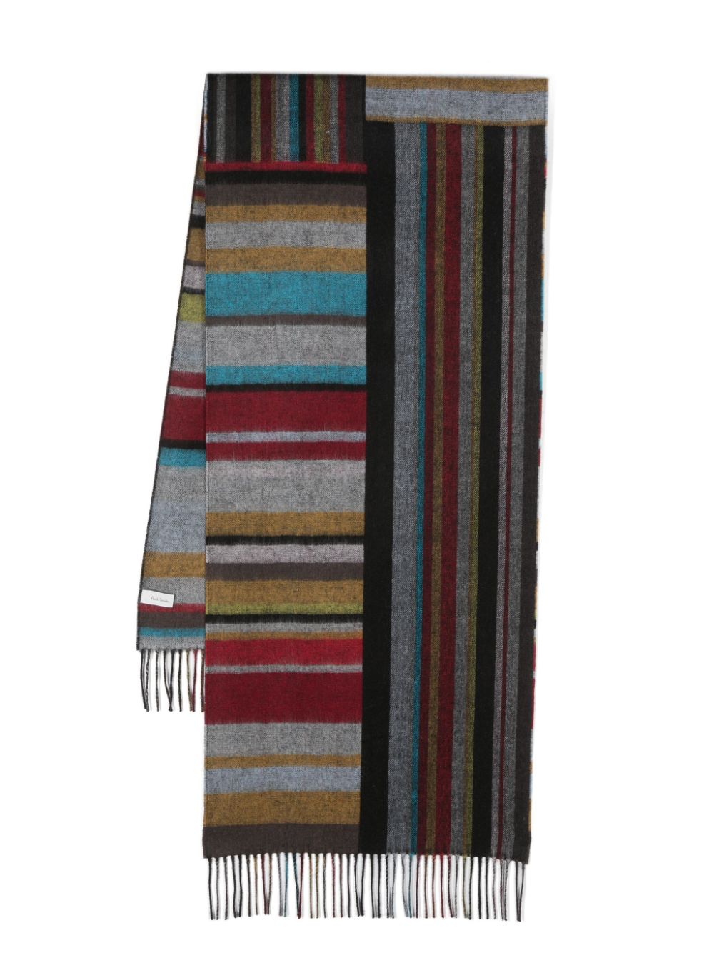 Paul Smith striped fringed scarf - Grey von Paul Smith