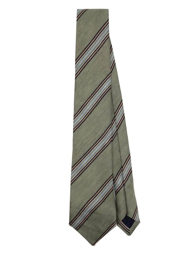 Paul Smith striped linen-blend tie - Green von Paul Smith