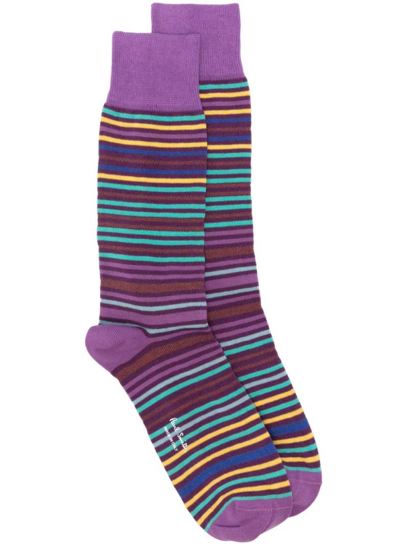 Paul Smith striped mid-calf socks - Purple von Paul Smith