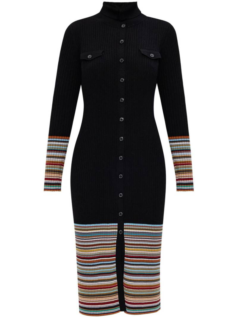 Paul Smith striped midi dress - Black von Paul Smith