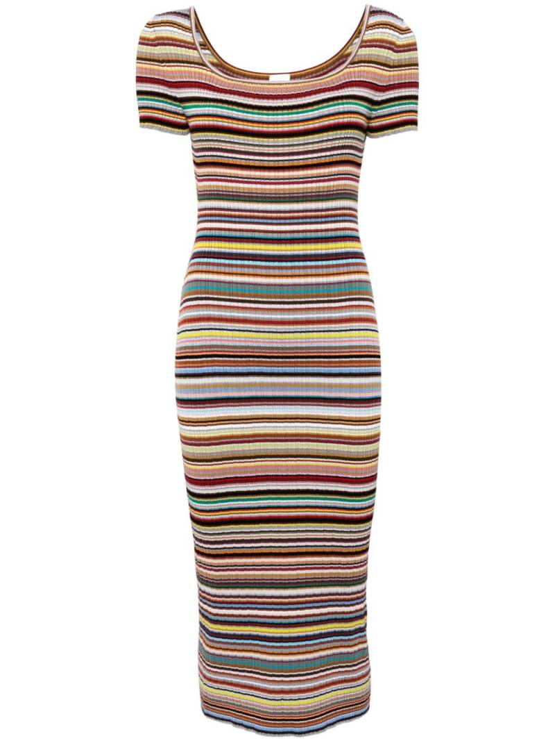 Paul Smith striped ribbed-knit dress - Neutrals von Paul Smith