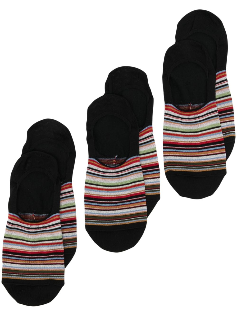 Paul Smith striped short socks (pack of three) - Black von Paul Smith