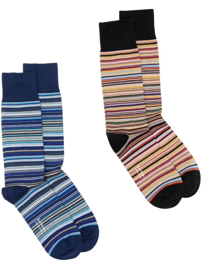 Paul Smith striped socks 2 pack - Blue von Paul Smith